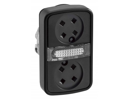 ГОЛОВКА КНОПКИ ДВОЙНАЯ БЕЗ ВСТАВОК + LED