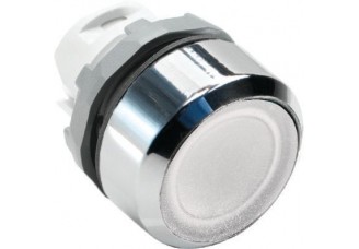 Кнопка белая MP2-21W (только корпус) с фиксацией с подсветкой