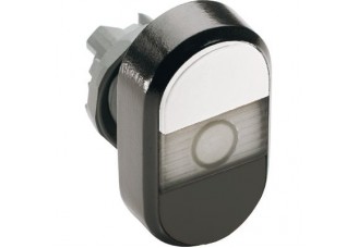 Кнопка двойная MPD8-11С (белая/черная) прозрачная линза с тексто м (START/STOP)