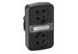 ГОЛОВКА КНОПКИ ДВОЙНАЯ БЕЗ ВСТАВОК + LED