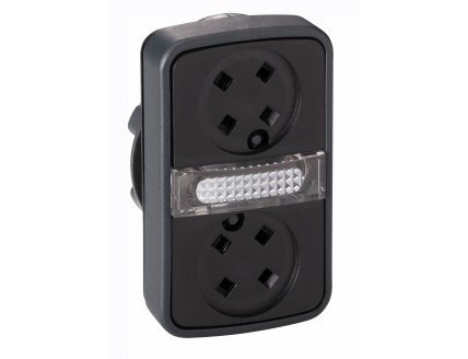 ГОЛОВКА КНОПКИ ДВОЙНАЯ БЕЗ ВСТАВОК + LED