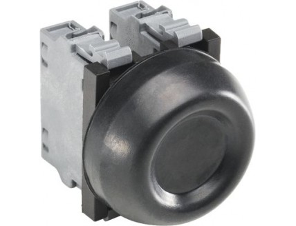 Кнопка c черным резиновым колпачком KP6-40B с монтажной колодкой IP66