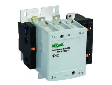Контактор 115А 380В АС3 1НО+1НЗ КМ-103 DEKraft