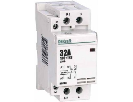 Модульный контактор 1НО+1НЗ 32А 230В МК-103 DEKraft