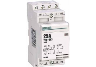 Модульный контактор 2НО+2НЗ 25А 230В МК-103 DEKraft