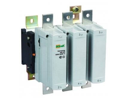 Контактор 630А 220В АС3 1НО+1НЗ КМ-103 DEKraft