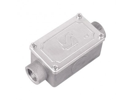 Коробка протяжная алюминиевая, 2 ввода 180°, М20х1,5 ,IP55,118х51х42мм