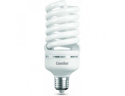 Лампа люминесцентная энергосберегающая Camelion Е27 45Вт "миниспираль" 10000 ч. холодный белый теплый пуск 230