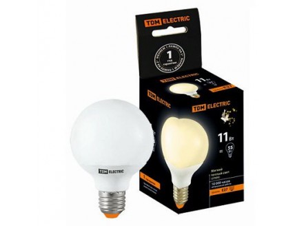 Лампа энергосберегающая КЛЛ-G55-11 Вт-2700 К–Е27 TDM