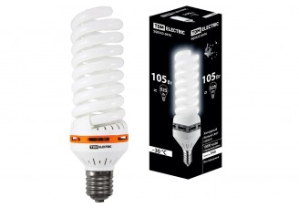 Лампа люминесцентная энергосберегающая Е40 105Вт миниспираль 10000 ч холодно-белый 180-250В TDM