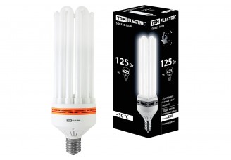 Лампа люминесцентная энергосберегающая TDM Е40 125Вт "6U" 10000 ч. холодный белый 170-240В