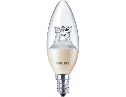 Лампа "свеча" Philips Е14 диммируемая светодиодная (LED) прозрачная 6Вт ( 40Вт ЛН) теплый белый 230В