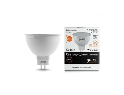 Лампа Gauss LED Elementary MR16 GU5.3 3.5W 2700K 1/10/100