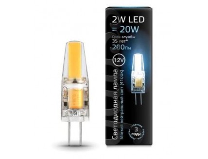 Лампа Gauss LED G4 12V 2W 4100K 1/20/200