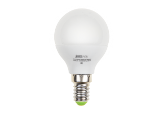 Лампа шар Е14 светодиодная матовая (LED) 5Вт тепло-белый 230В Jazzway