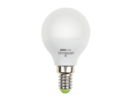 Лампа шар Е14 светодиодная матовая (LED) 5Вт тепло-белый 230В Jazzway