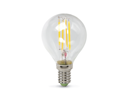 Лампа "шар" Е14 светодиод. (LED) ФИЛАМЕНТНАЯ 5Вт 160-260В 3000К 450Лм прозрачная ASD