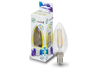 Лампа "свеча" ASD светодиодная (LED) PREMIUM Е14 7Вт 160-260В 3000К 630Лм прозрачная