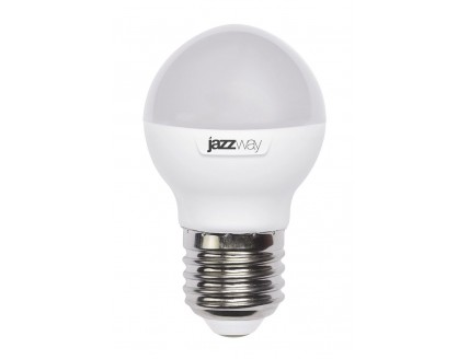 Лампа светодиодная (LED) «шар» D. 45мм E27 7Вт 230В матовая тепло-белая Jazzway