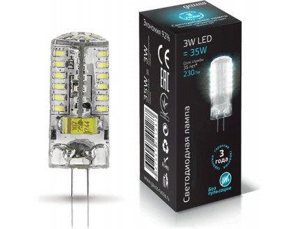 Лампа Gauss LED G4 AC85-265V 3W 4100K 1/20/200