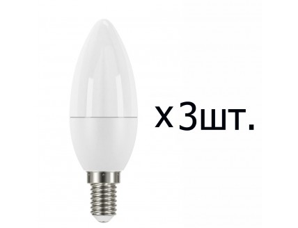 Лампа свеча 3 шт Е14 светодиодная матовая (LED) 5,4Вт (= 40Вт ЛН) тепло-белый230в Osram