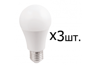 Лампа "груша" в УПАК (3шт.) Е27 светодиод. (LED) 11Вт 230В тепло-бел. IEK ECO