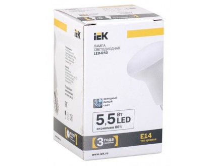 Лампа светодиодная R50 рефлектор 5,5 Вт 420 Лм 230 В 4000 К E14 IEK