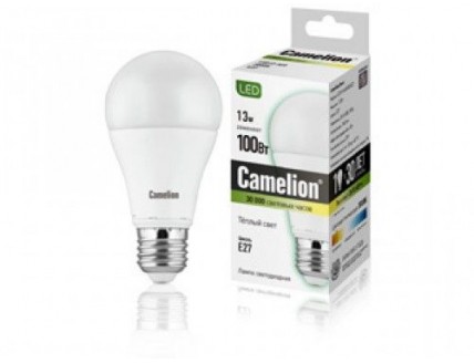 Лампа груша Е27 светодиодная (LED) 13Вт тепло-белый 230В Camelion