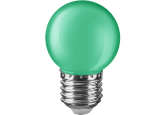 Лампа шар Е27 светодиодная (LED) 1Вт зеленая 230В Navigator