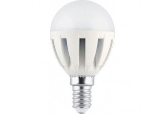 Лампа светодиодная (LED) "шар" Camelion Е14 5,5Вт холодный белый матовая 230В
