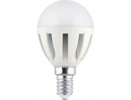 Лампа светодиодная (LED) "шар" Camelion Е14 5,5Вт холодный белый матовая 230В