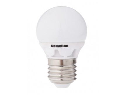 Лампа светодиодная (LED) "шар" Camelion 3Вт холодный белый 230В