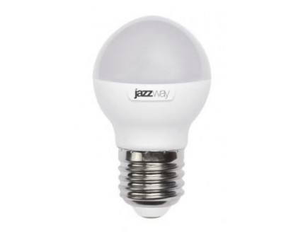 Лампа светодиодная (LED) "шар" Jazzway 7Вт холодный белый матовая 230В