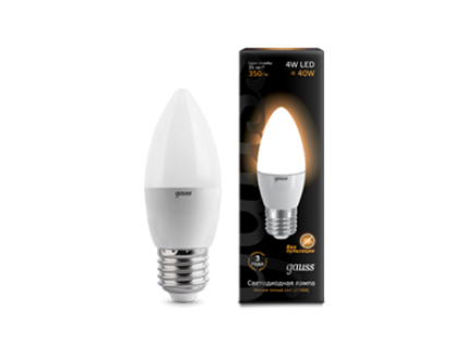 Лампа "свеча" Е27 светодиод. (LED) 4Вт тепло-бел. матов. 230В GAUSS