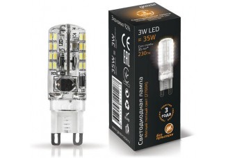 Лампа "капсула" G9 светодиод. (LED) 3Вт (= 35Вт ГЛН) тепло-бел. 220В GAUSS