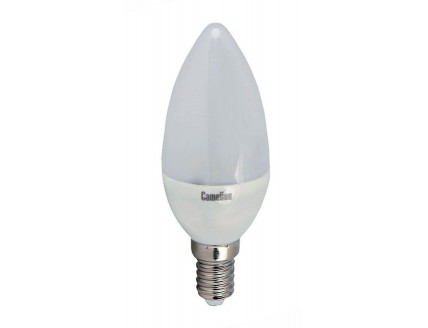 Лампа "свеча" Camelion Е14 диммируемая светодиодная (LED) 5Вт теплый белый матовая 230В