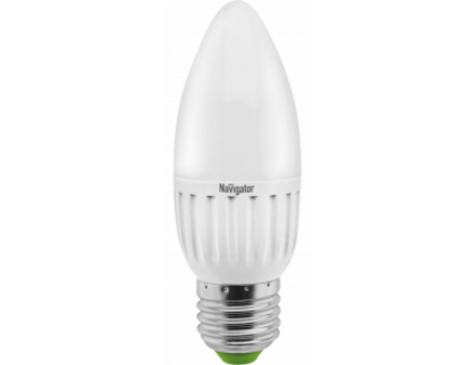 Лампа "свеча" Navigator Е27 светодиодная (LED) 5Вт холодный белый матовая 230В