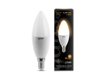 Лампа свеча Е14 светодиодная матовая (LED) 6,5Вт тепло-белый 230В Gauss