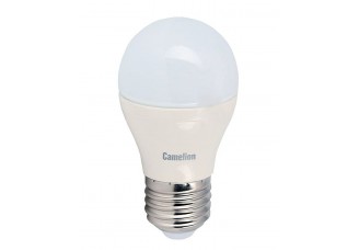 Лампа светодиодная (LED) "шар" Camelion 6,5Вт теплый белый матовая 230В