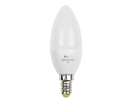 Лампа свеча Е14 светодиодная матовая (LED) 5Вт тепло-белый 230В Jazzway