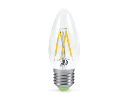 Лампа "свеча" Е27 светодиод. (LED) PREMIUM 5Вт 160-260В 3000К 450Лм прозрачная ASD
