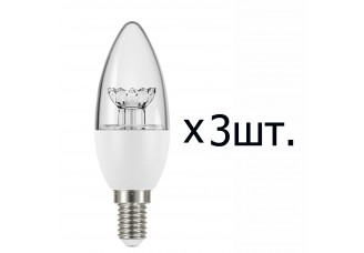 Лампа свеча 3 шт Е14 светодиодная (LED) 5,4Вт (= 40Вт ЛН) тепло-белый прозрачная 230В Osram