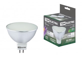 Лампа светодиодная MR16-7 Вт-220 В -4000 К–GU 5,3 SMD (с матовым стеклом) TDM