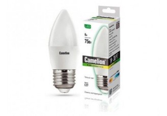 Лампа свеча Е27 светодиодная матовая (LED) 8Вт тепло-белый 230В Camelion