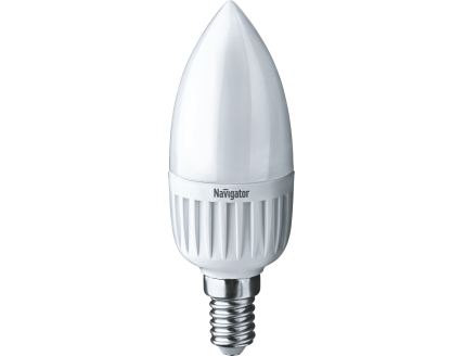 Лампа "свеча" Navigator Е14 светодиодная (LED) 5Вт холодный белый матовая 230В