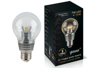 Лампа Gauss LED Globe Crystal Clear 7W E27 2700K диммируемая 1/10/100