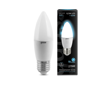 Лампа свеча Е27 светодиодная матовая (LED) 6,5Вт холодно-белый 230В Gauss