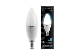 Лампа свеча Е14 светодиодная матовая (LED) 6,5Вт холодно-белый 230В Gauss