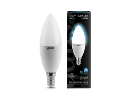Лампа свеча Е14 светодиодная матовая (LED) 6,5Вт холодно-белый 230В Gauss