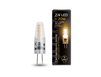 Лампа Gauss LED G4 AC220-240V 2W 2700K 1/20/200